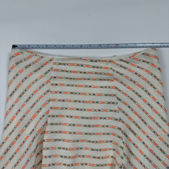 NWT Maeve Anthropologie tweed textured skirt w/ neon/metallic stripes. Size 12 - Picture 7 of 11